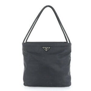 Prada Tessuto triangle logo tote bag shoulder black